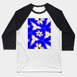 Cute Blue Floral Pattern Baseball T-Shirt